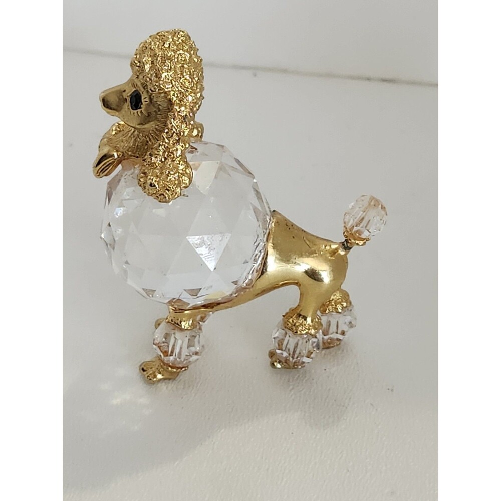Vintage 1983 Swarovski Crystal Trimlite Poodle Mini Figurine